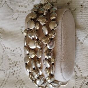 Lucky signed silver tone bracelet chunky style Beaded